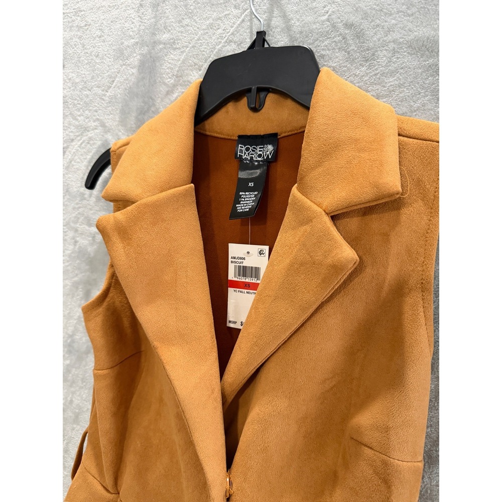 Rosie Harlow Planet Gold Juniors' Faux-Suede Sleeveless Jacket Midi Dress XS $69 - Picture 7 of 12